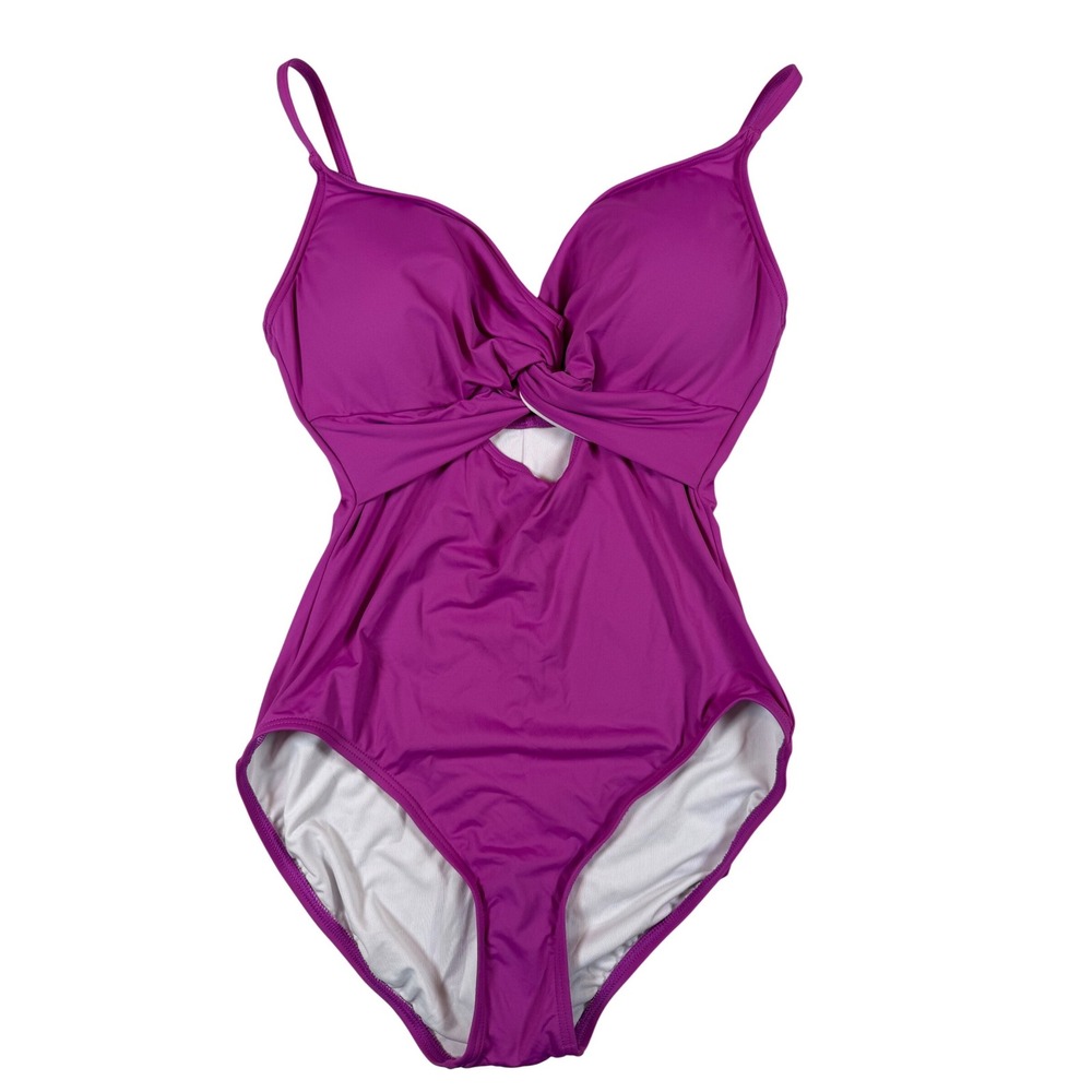 Soma Swim TF Keyhole One Piece Swimsuit Sweet Pea Pink/Purple Size‎ 10 NWT